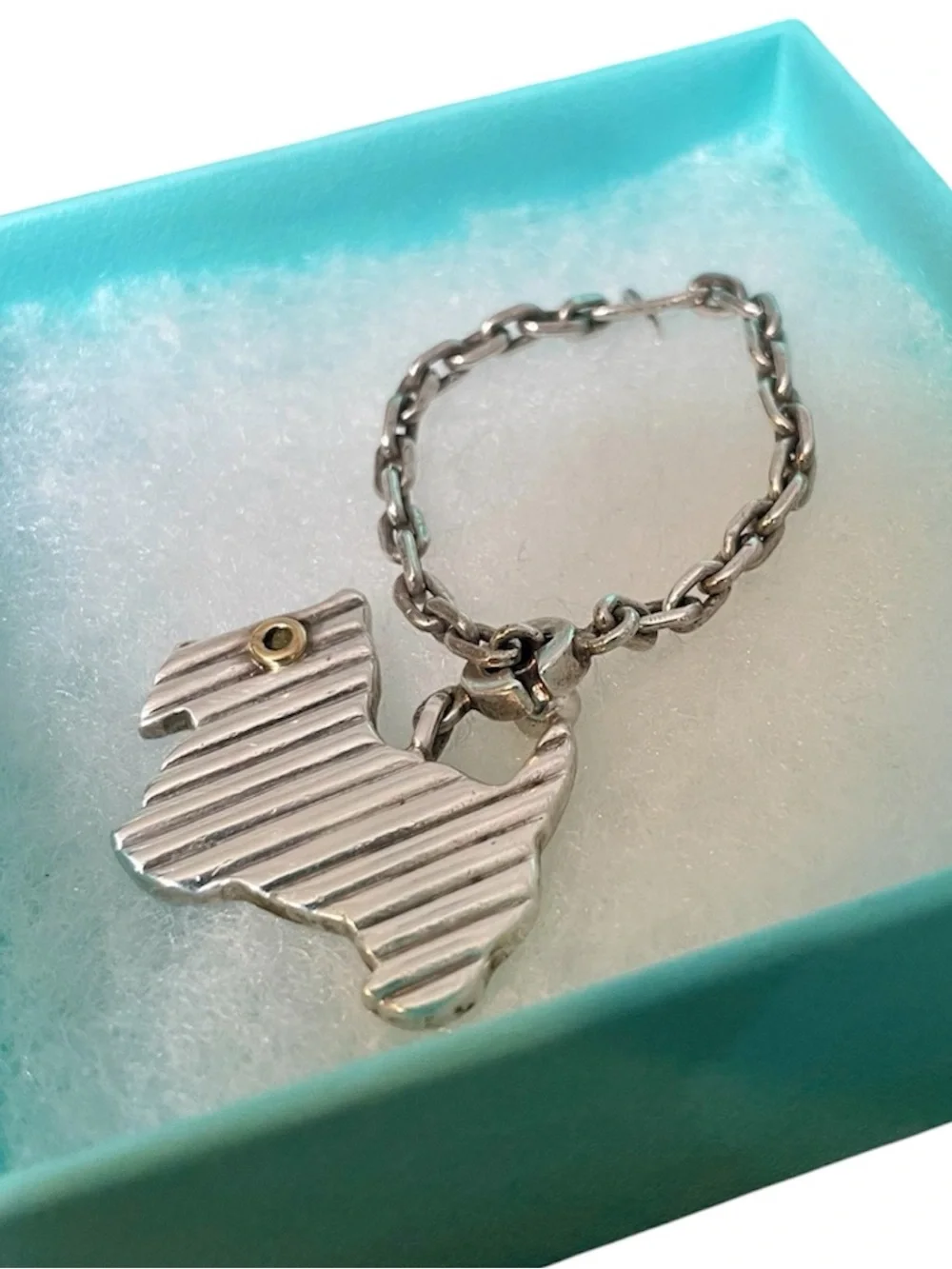 Tiffany & Co 925 Sterling Silver & 18k Gold Vintage Scottie Dog Bagcharm Keyring